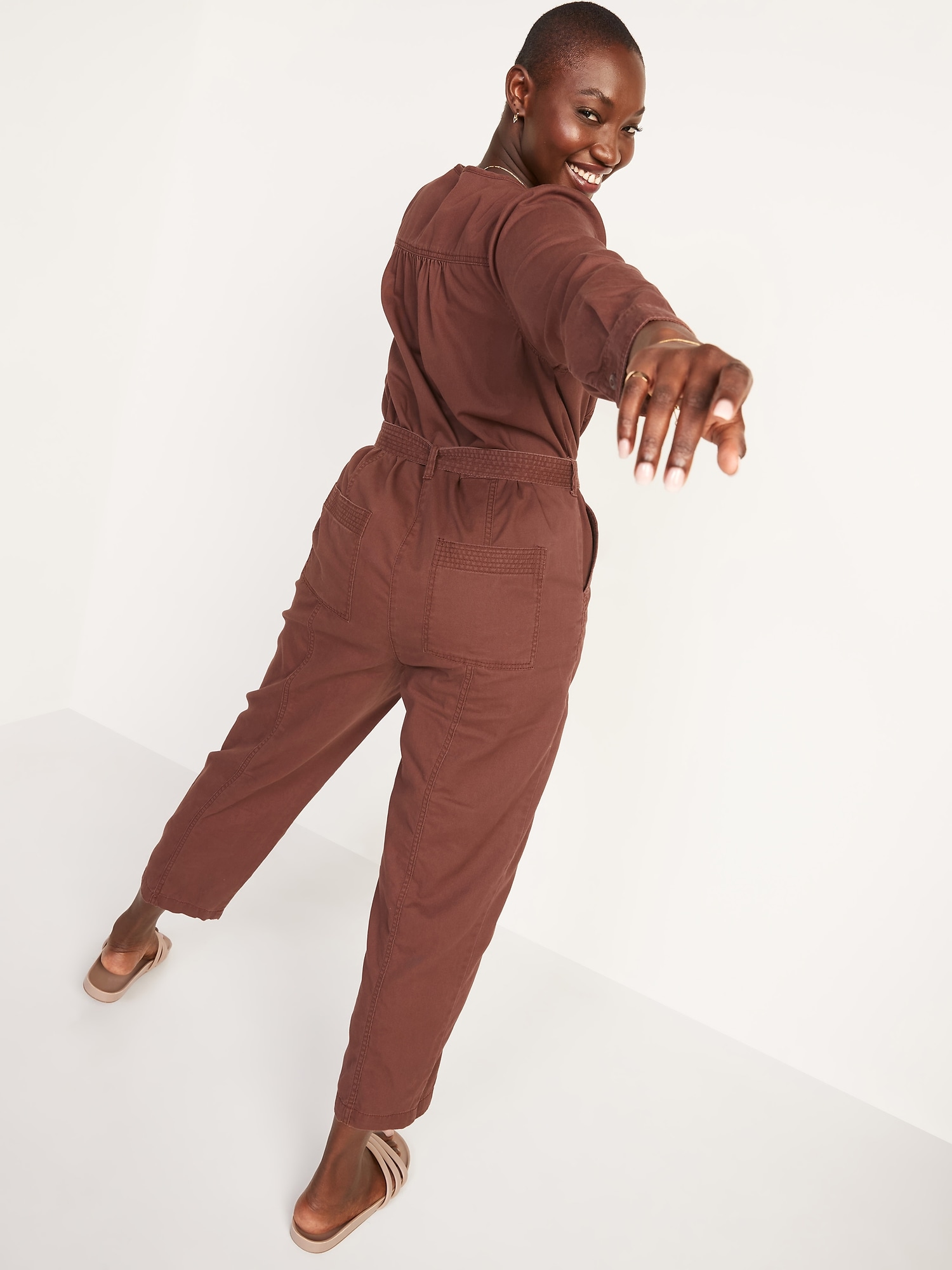 Cropped Utility Jumpsuit