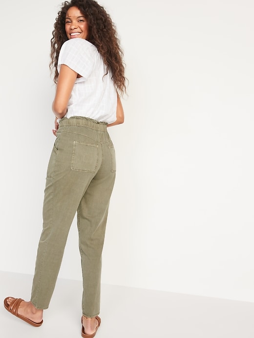 Image number 2 showing, High-Waisted Garment-Dyed Utility Pants for Women