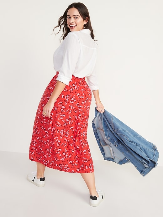 Image number 5 showing, High-Waisted Floral-Print Midi Swing Skirt for Women