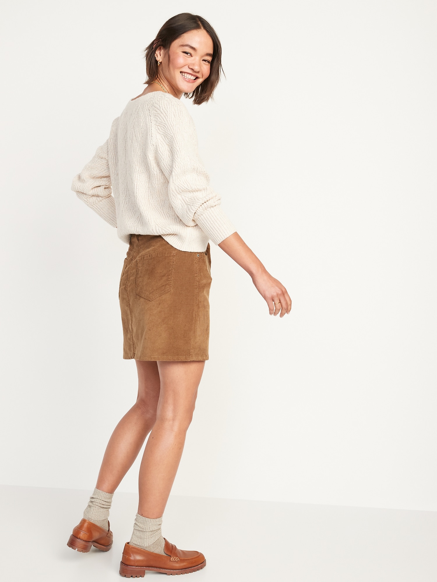 Corduroy mini skirt clearance tan