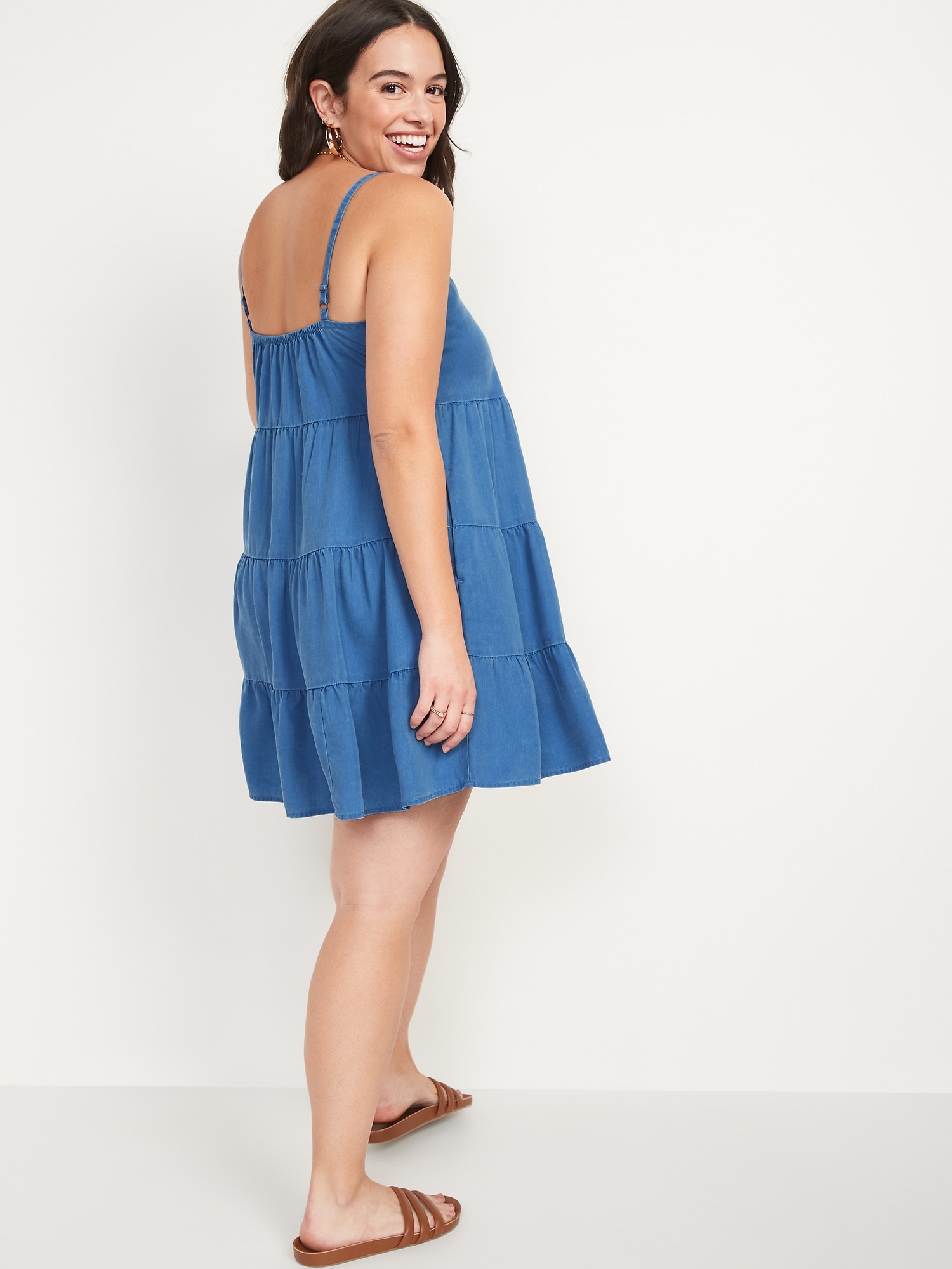 Sleeveless Tiered Midi Cami Swing Dress for Women | Old Navy
