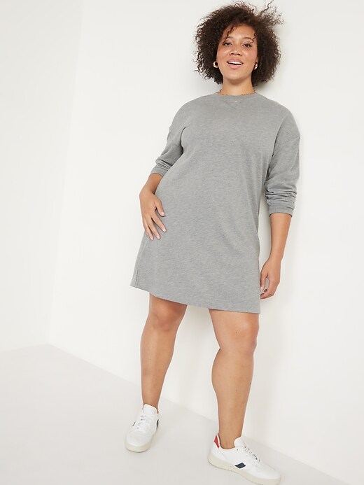 Image number 5 showing, Long-Sleeve Mini Sweatshirt Shift Dress for Women