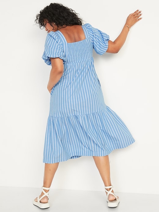 Pact Organic Cotton Fit-and-Flare Midi Dress (Blue Mist) Women's Dress -  ShopStyle
