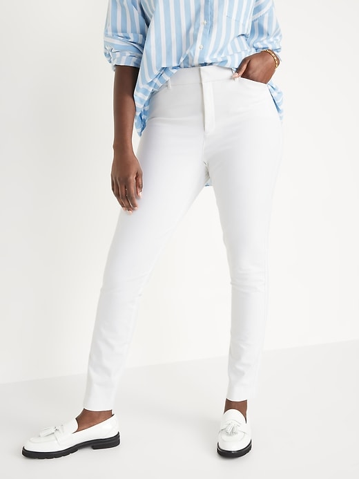 Image number 5 showing, High-Waisted White Pixie Skinny Ankle Pants for Women