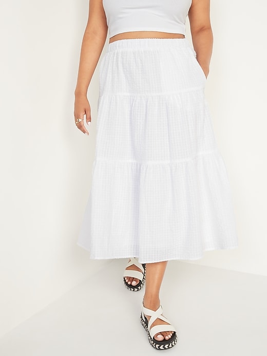 Seersucker store maxi skirt