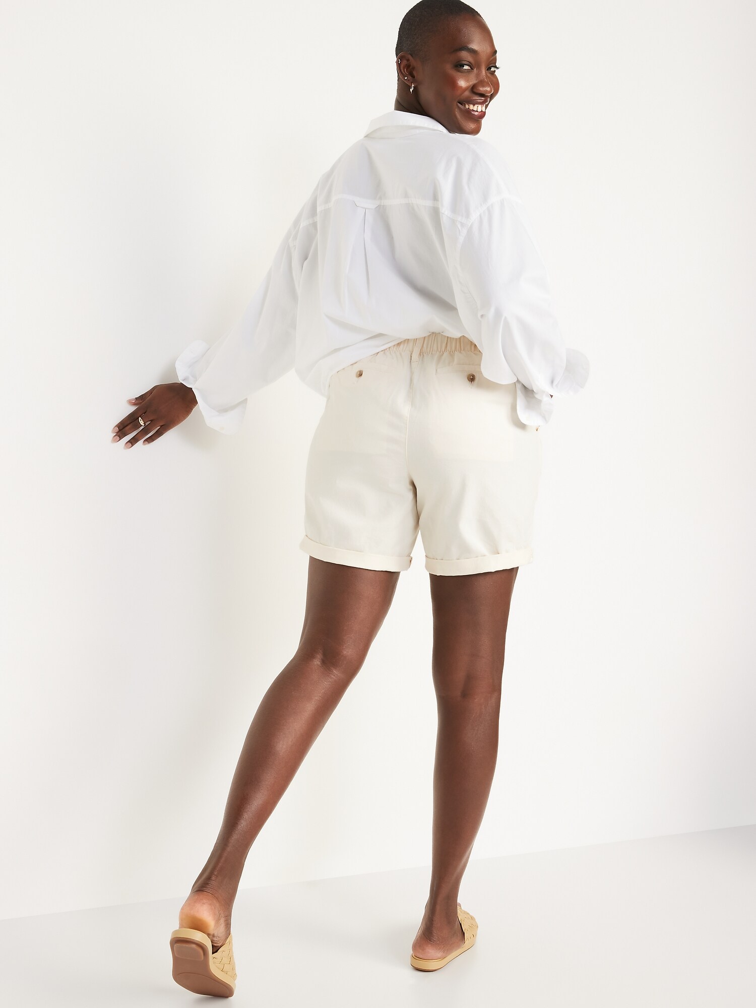 High-Waisted OGC Chino Shorts for Women 