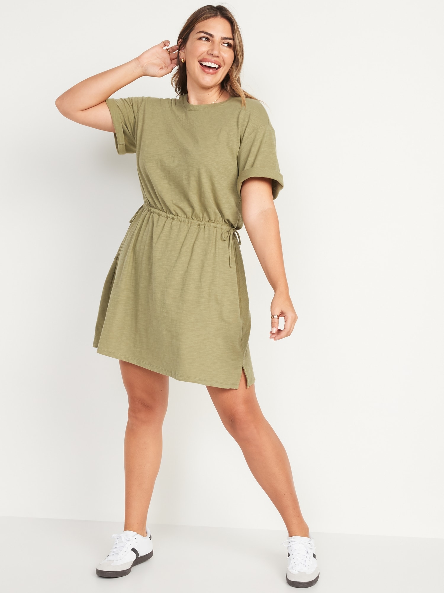 waist defined shirt dress