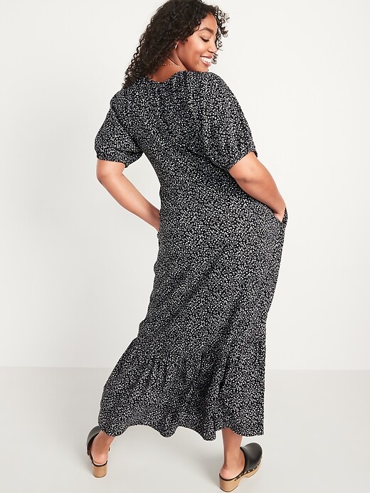 Image number 6 showing, Floral-Print Puff-Sleeve All-Day Maxi Swing Dress for Women