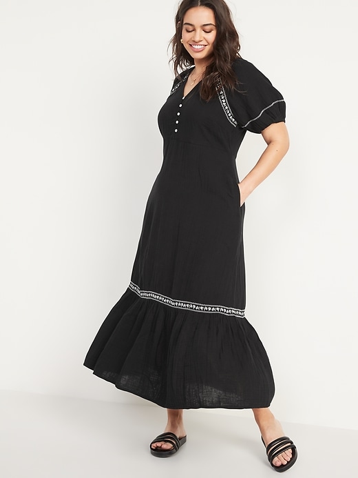 Image number 5 showing, Crinkle-Crepe Maxi Swing Dress for Women