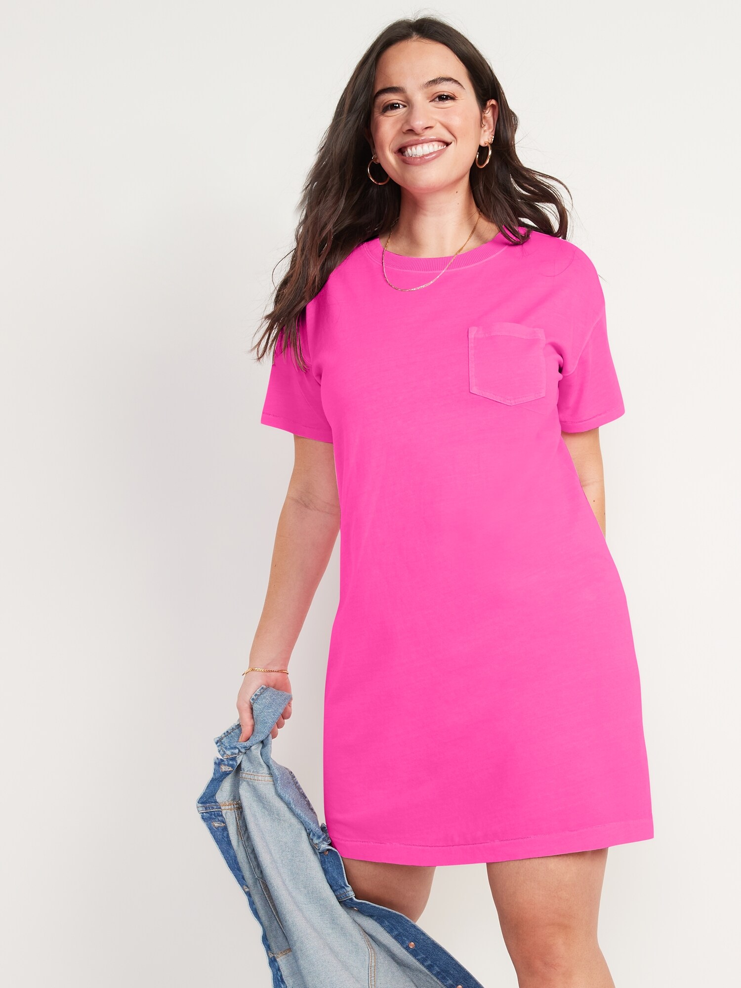 old navy pink shirt dress