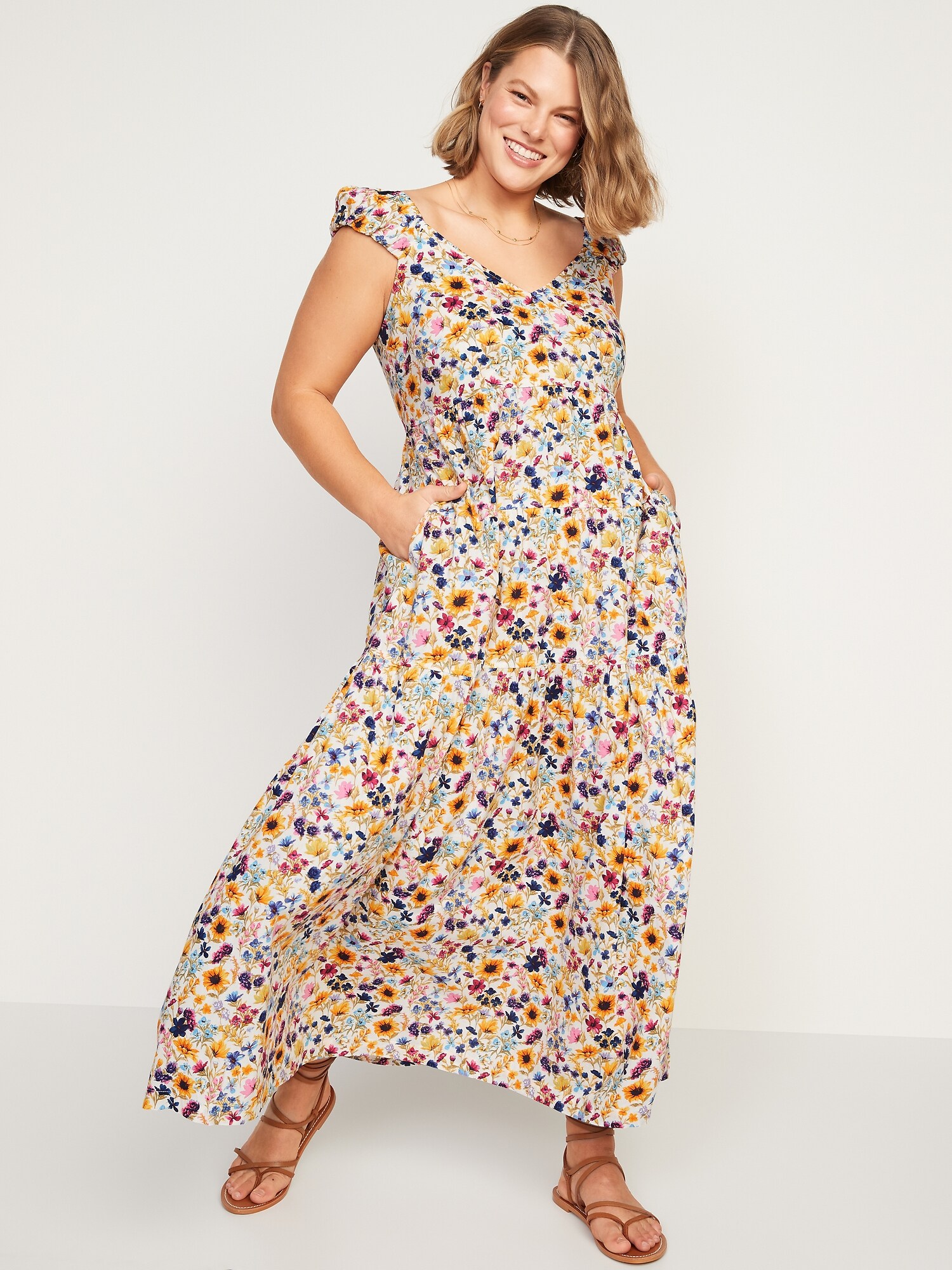 old navy fit and flare maxi dress