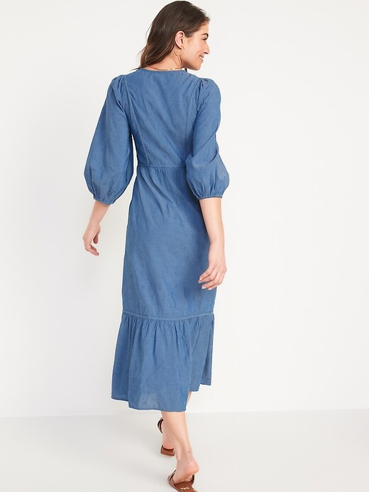 Image number 2 showing, 3/4-Sleeve All-Day Maxi Swing Dress for Women