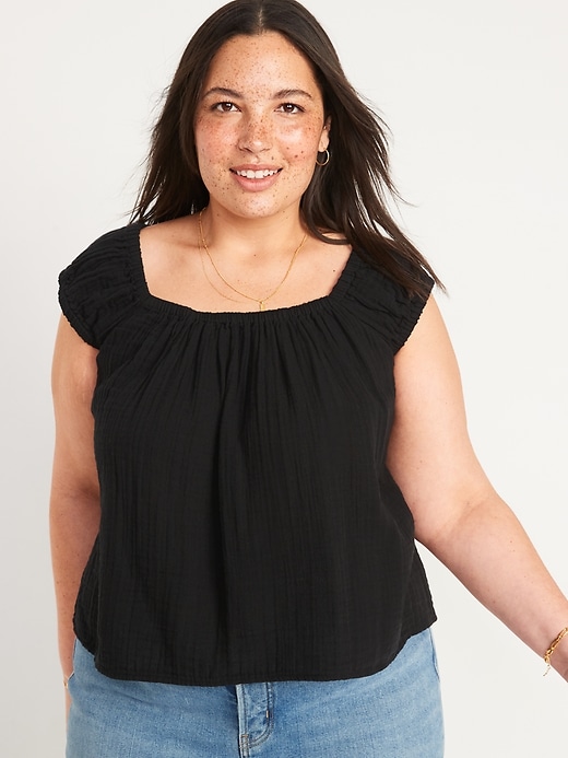 Image number 7 showing, Tie-Back Cutout Swing Blouse