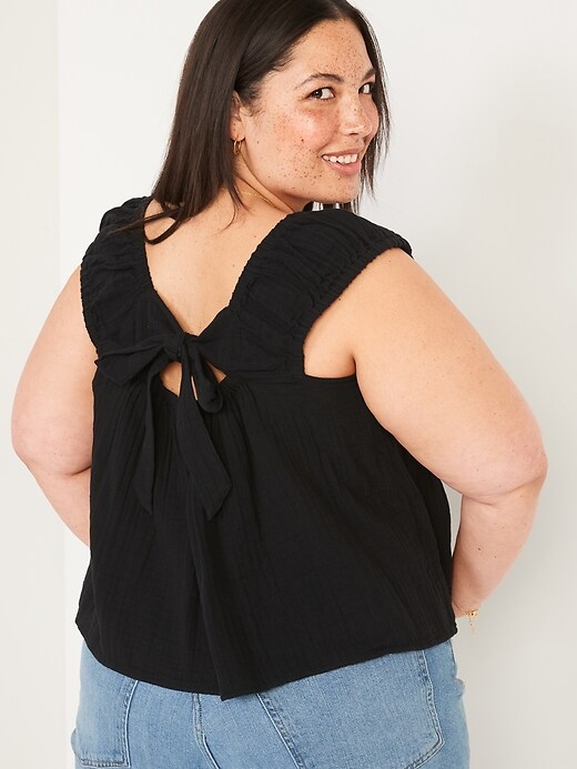 Image number 8 showing, Tie-Back Cutout Swing Blouse