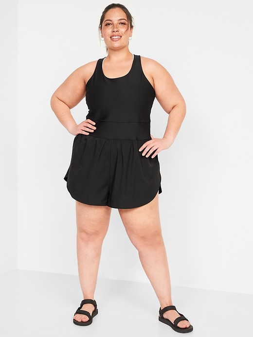 Image number 7 showing, Sleeveless PowerSoft 2-in-1 Dolphin-Hem Performance Run Romper -- 2.5-inch inseam