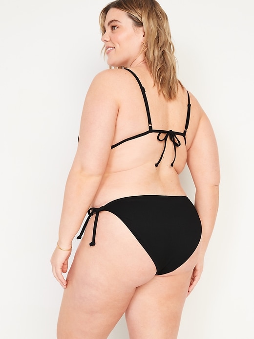 Image number 8 showing, Low-Rise Rib-Knit String Bikini Swim Bottoms