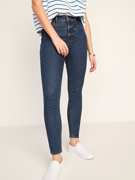 Image number 1 showing, High-Waisted Rockstar Super Skinny Jeans for Women