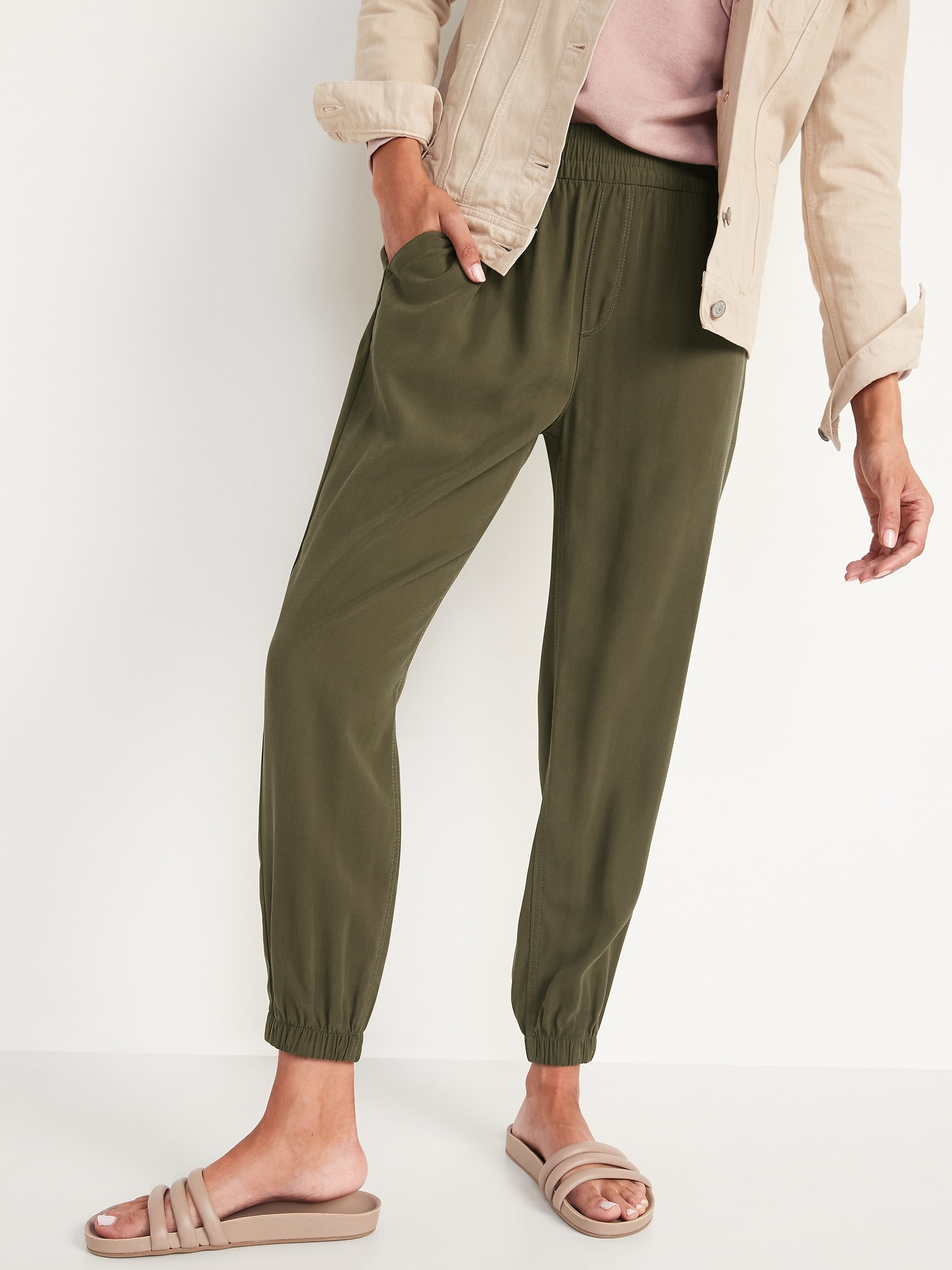 Old Navy, Pants & Jumpsuits, Old Navy Highwaisted Twill Jogger Pants For  Women New