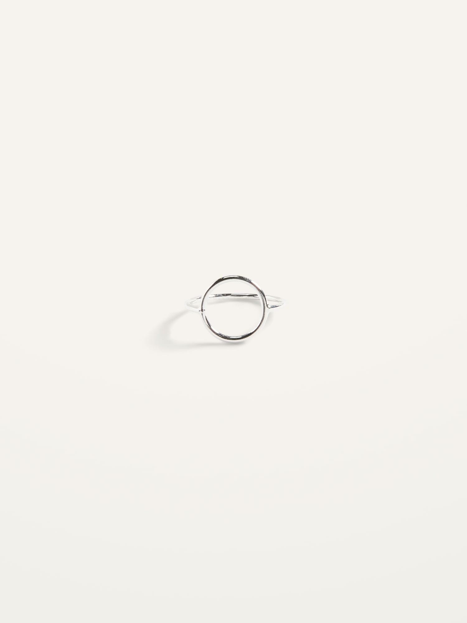 Silver-Toned Circle Ring for Women