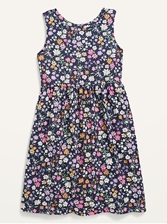 Sleeveless Jersey-Knit Floral-Print Dress for Girls
