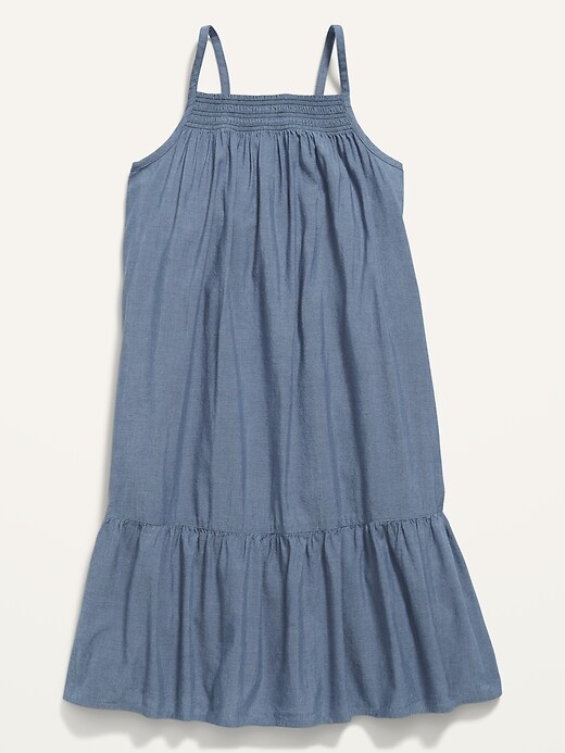 View large product image 1 of 3. Sleeveless Tiered-Hem Swing Dress for Girls