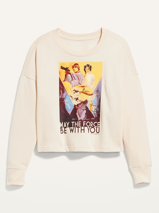 Oversized Cropped Licensed Pop Culture Graphic Sweatshirt Old Navy