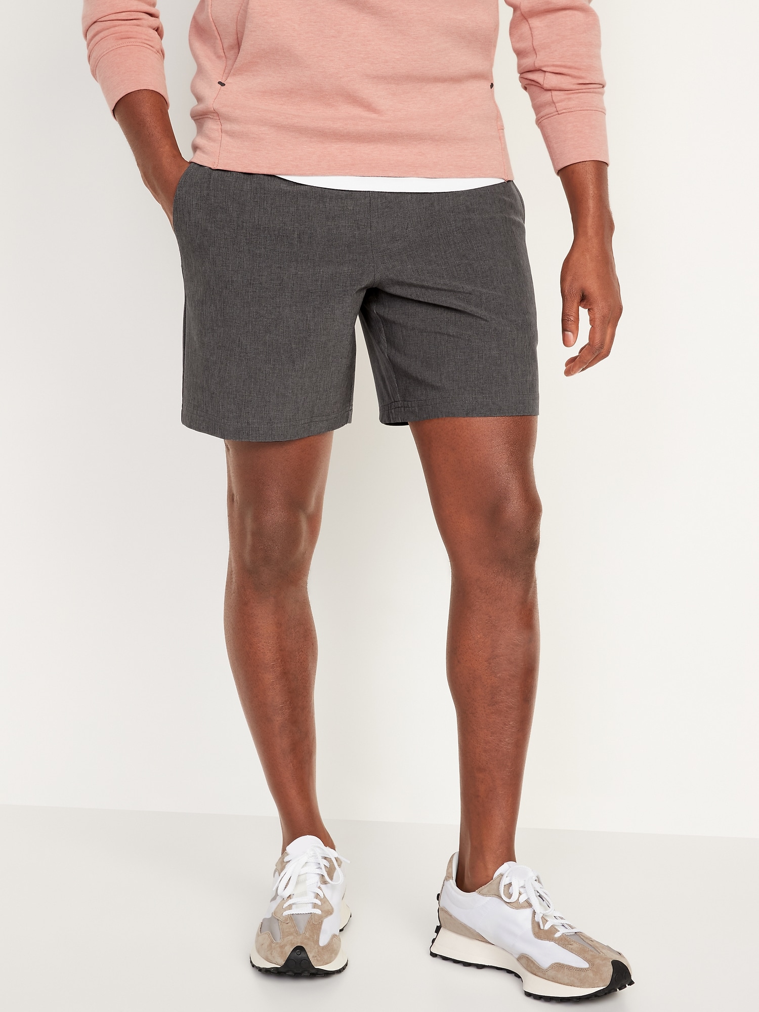 Old Navy StretchTech Go-Dry Shade Jogger Shorts -- 7-inch inseam gray. 1