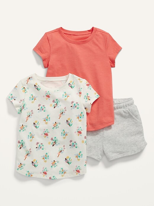 T-Shirts & Shorts 3-Pack for Toddler Girls