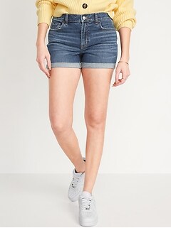 Medium-Wash Boyfriend Jean Shorts 