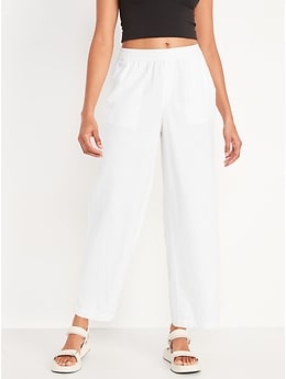 Women Linen Trousers. Softened, Washed Linen Women's Pants. Elegant,  Classic, High Waist Trousers With Pockets. 
