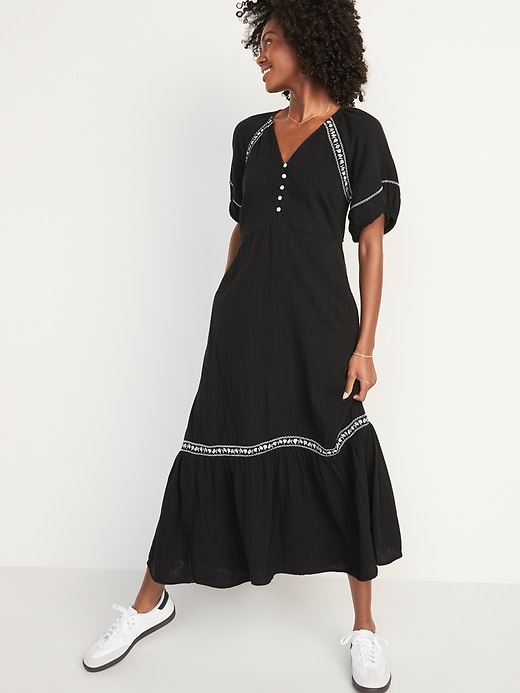 Image number 1 showing, Crinkle-Crepe Maxi Swing Dress for Women