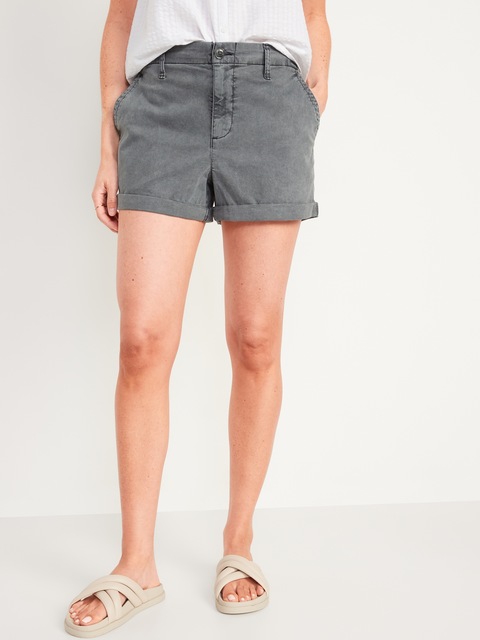 Short passe-partout à taille haute pour Femme (entrejambe de 9 cm) - Gris