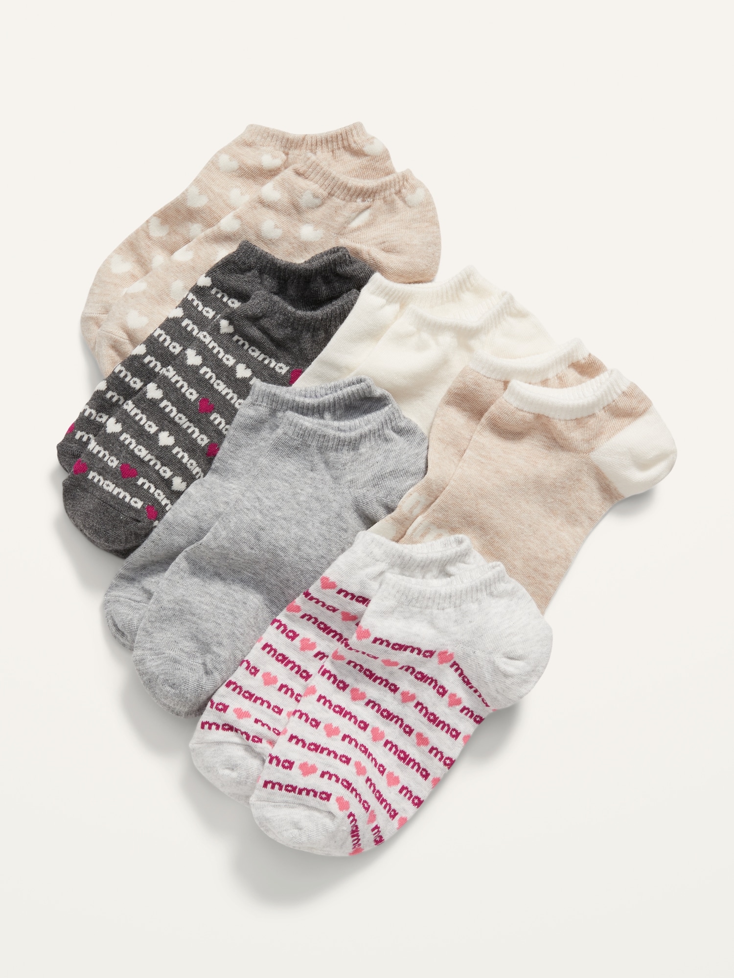 Old Navy Ankle Socks 6-Pack For Women red - 571368013