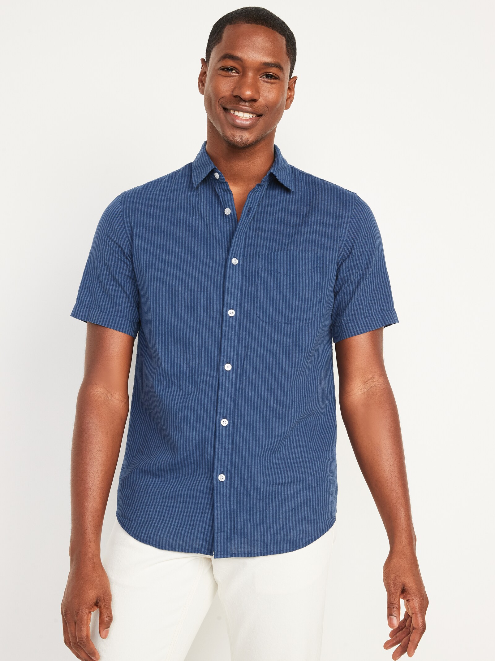 Patterned Linen-Blend Everyday Short 