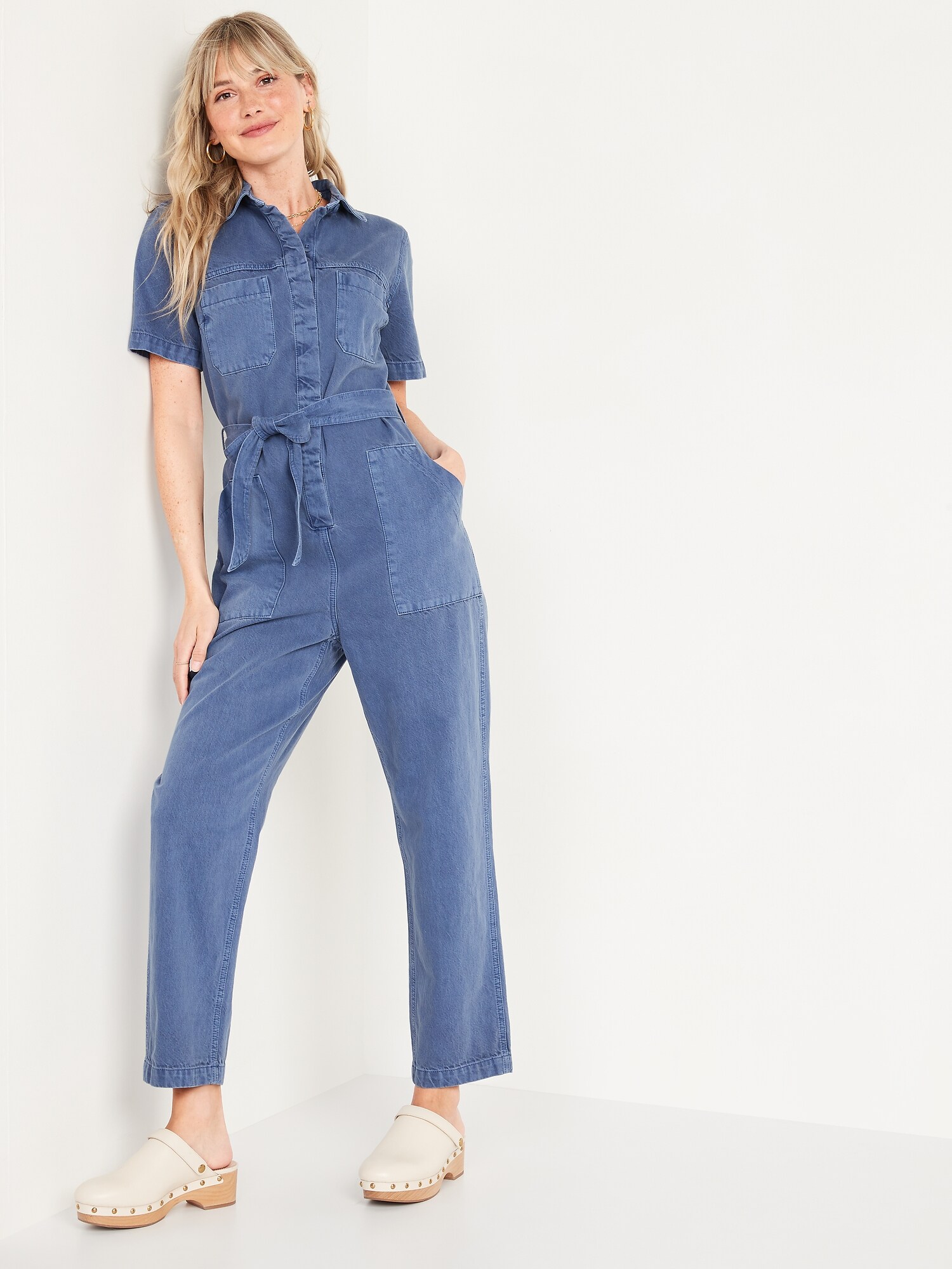 old navy denim jumpsuit