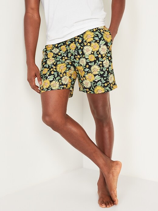 View large product image 1 of 2. Printed Swim Trunks --7-inch inseam