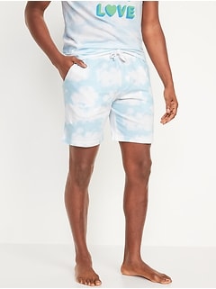 Matching Printed Jersey Pajama Shorts for Men -- 7.5-inch inseam