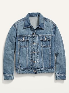 Distressed Classic Jean Jacket for Women