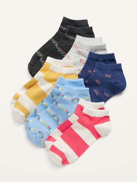 Printed Ankle Socks 6-Pack for Girls