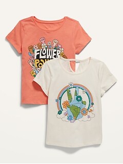 2-Pack Short-Sleeve Graphic T-Shirt for Girls