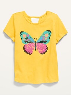 Cut-Out Back Graphic T-Shirt for Girls