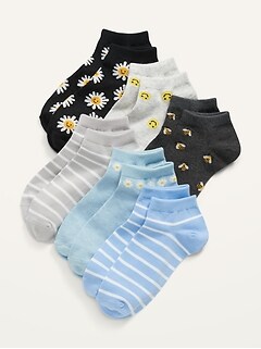 Printed Ankle Socks 6-Pack for Girls