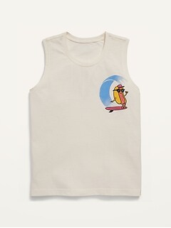 Soft-Washed Graphic Sleeveless T-Shirt for Girls