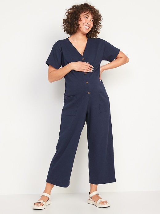 Maternity ShortSleeve Utility Jumpsuit Old Navy