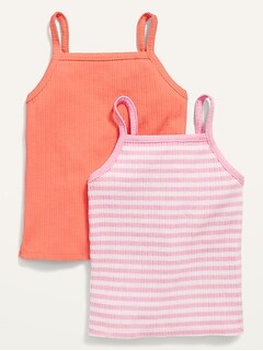 Patterned Rib-Knit Cami 2-Pack for Girls