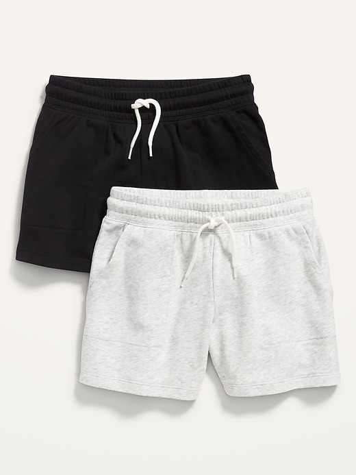 Image number 1 showing, Vintage French Terry Drawstring Utility Shorts 2-Pack for Girls