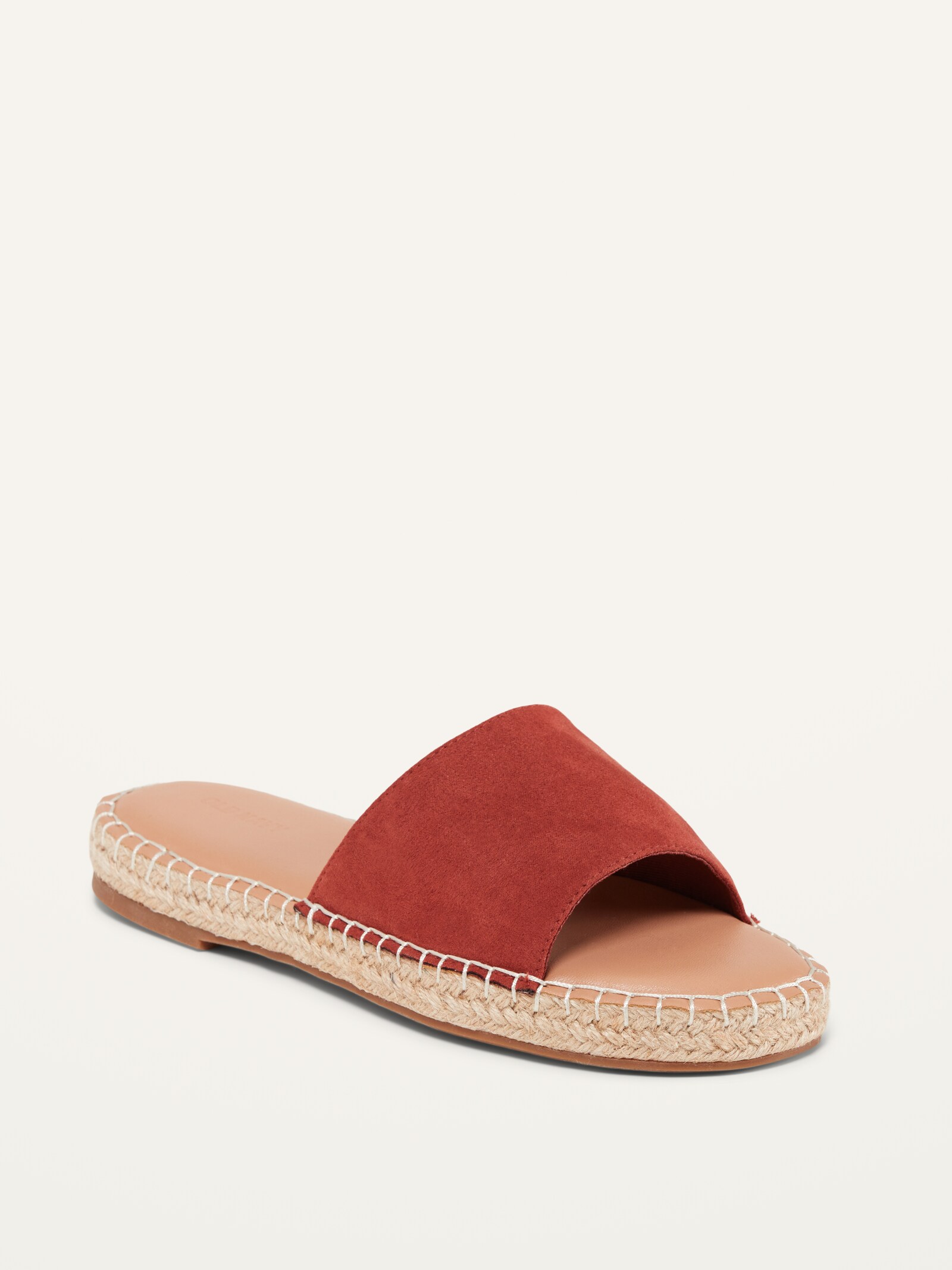 Faux-Suede Espadrille Slide Sandals fro Women