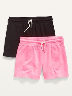 Vintage French Terry Drawstring Utility Shorts 2-Pack for Girls