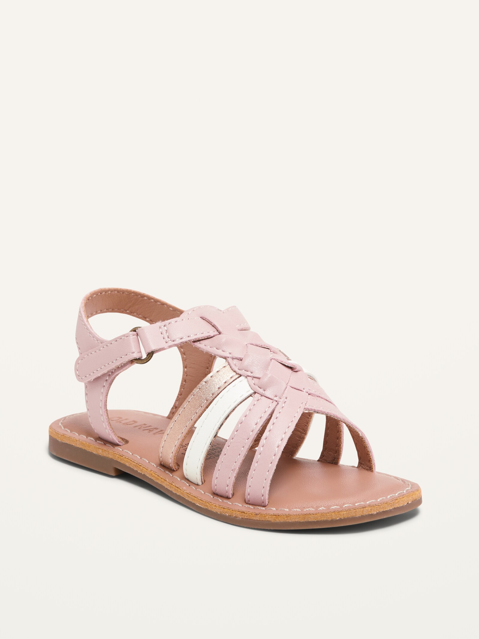 baby Gap NWT Girl's 6 7 8 9 10 Faux Leather Pink Braided Strap Strappy Sandals 