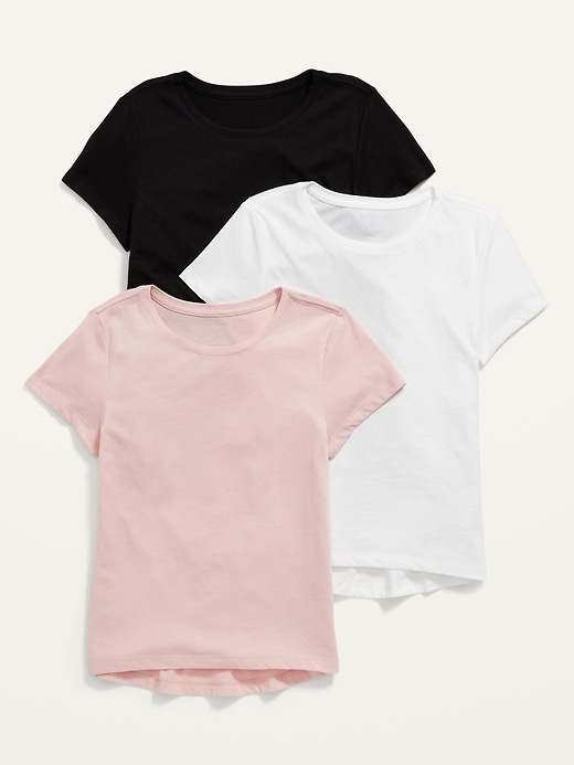 Image number 1 showing, Softest Short-Sleeve Solid T-Shirt 3-Pack for Girls